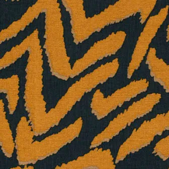 Viscosemengeling zwart met roestkleurige abstract patroon